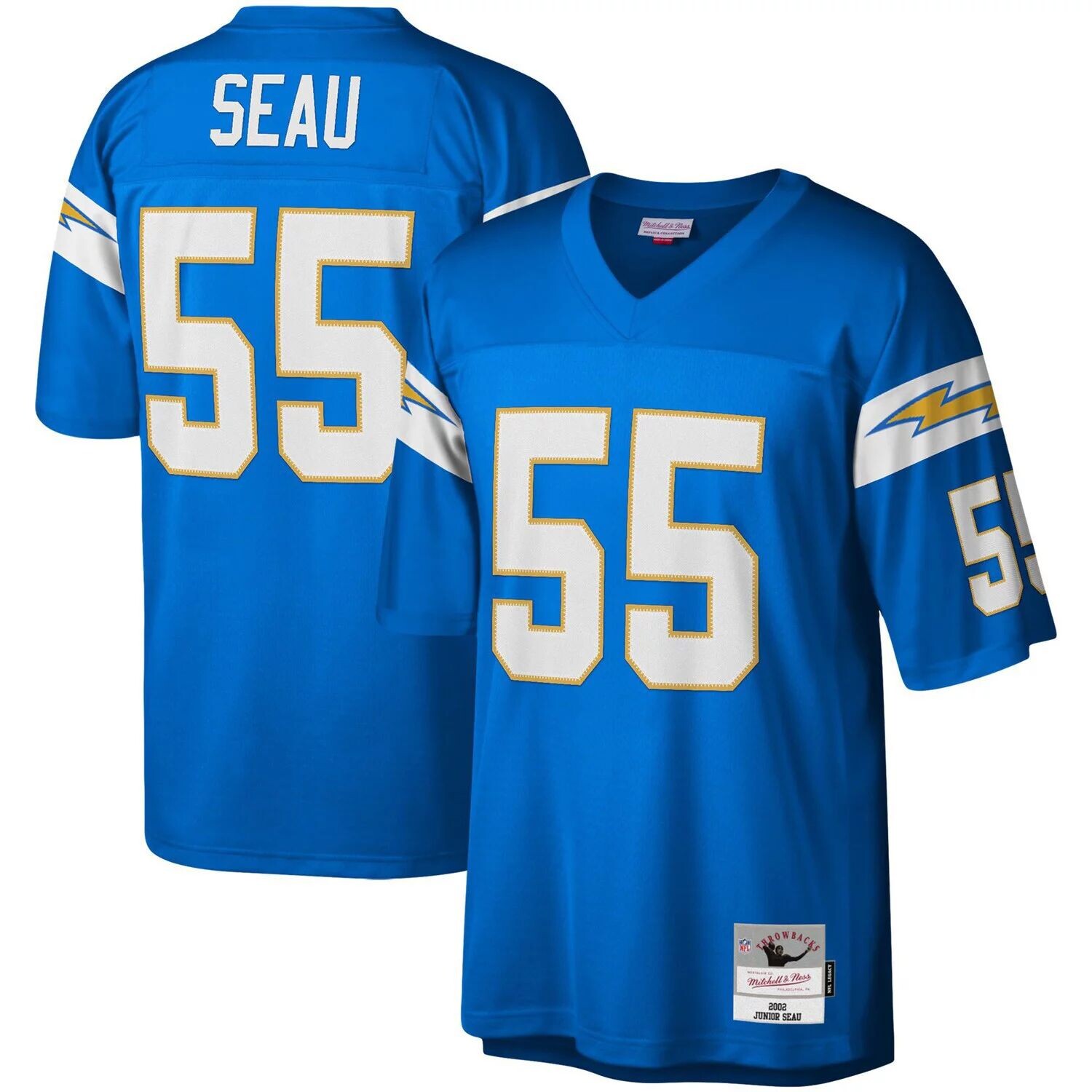 Мужская футболка Mitchell & Ness Junior Seau Powder Blue Los Angeles Chargers Big & Tall 2002, копия пенсионера-игрока
Мужская футболка Mitchell & Ness Junior Seau Powder Blue Los Angeles Chargers Big & Tall 2002, копия пенсионера-игрока