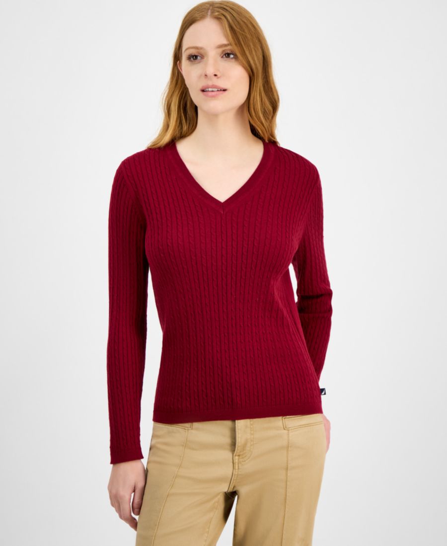 Женский свитер крупной вязки с V-образным вырезом, только онлайн Nautica Jeans, Deep Rouge
Женский свитер крупной вязки с V-образным вырезом, только онлайн Nautica Jeans, Deep Rouge