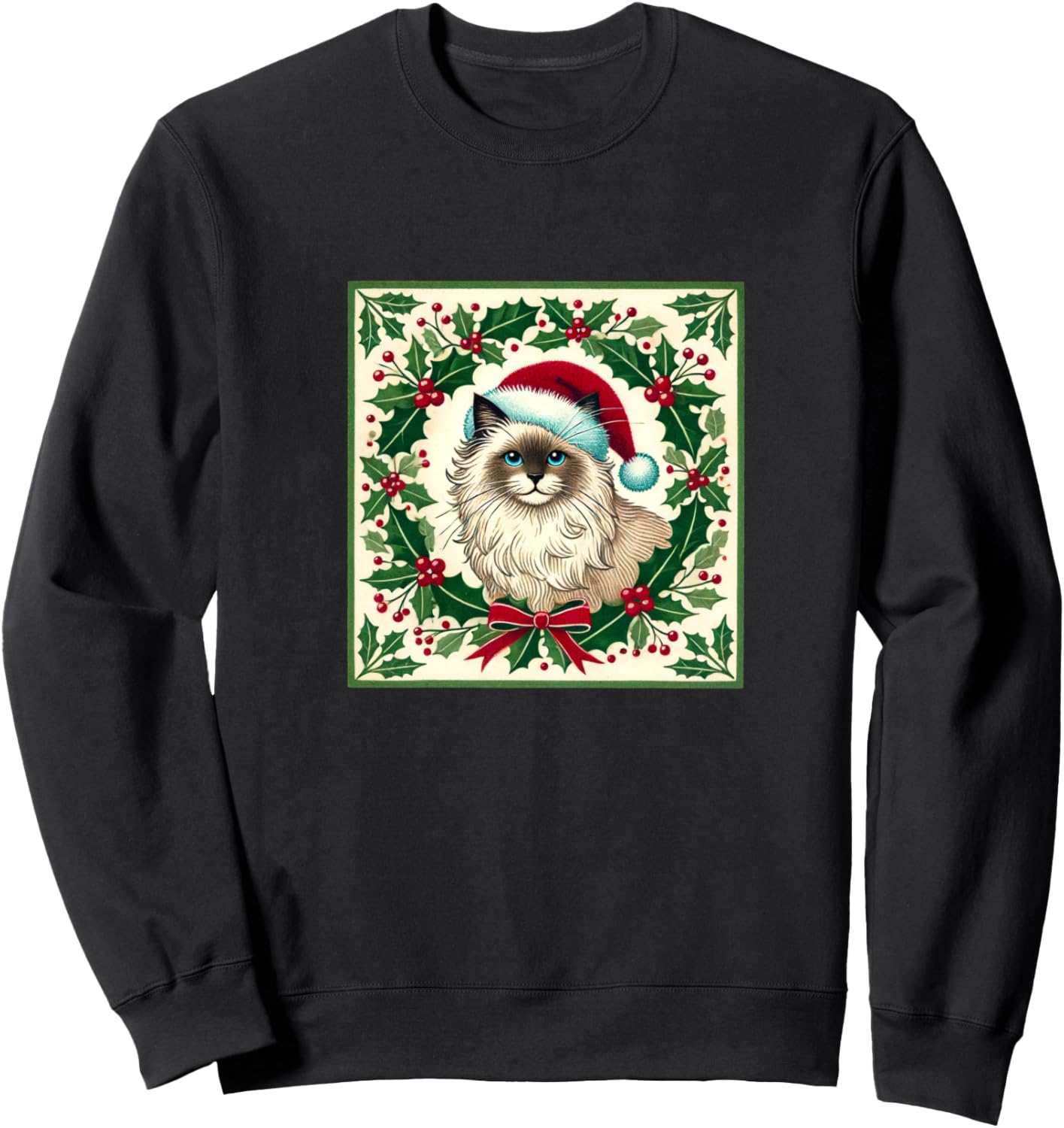 Рождественское изображение кошки породы рэгдолл, толстовка с изображением рэгдолла Christmas Cat Snuggle, черный
Рождественское изображение кошки породы рэгдолл, толстовка с изображением рэгдолла Christmas Cat Snuggle, черный