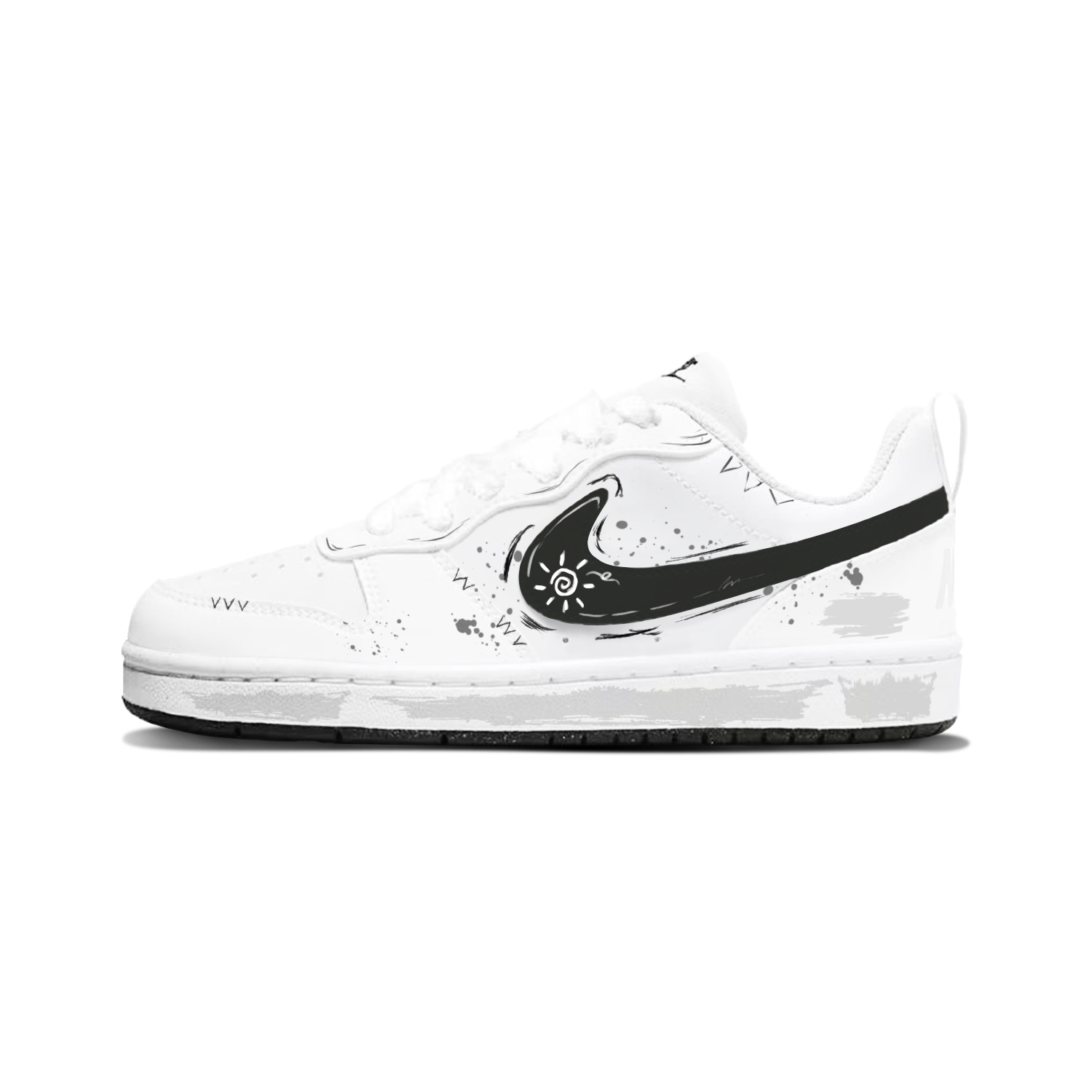 Nike Кроссовки для скейтбординга Court Borough Black Vortex White Wave Abсорбирующие низкие детские черно-белые унисекс
Nike Кроссовки для скейтбординга Court Borough Black Vortex White Wave Abсорбирующие низкие детские черно-белые унисекс
