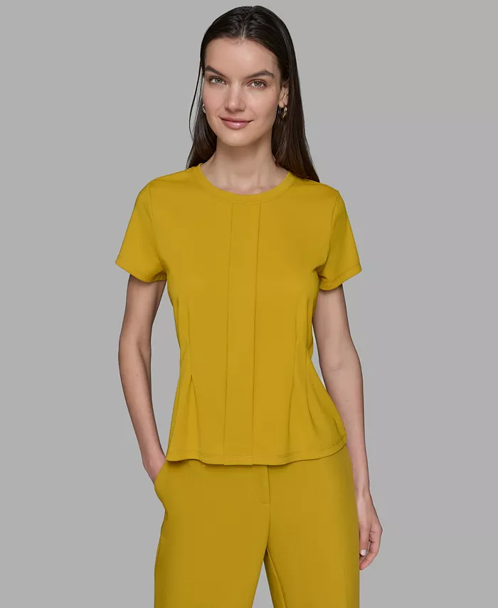 Женский плиссированный трикотажный топ с короткими рукавами KARL LAGERFELD PARIS, золотой
Женский плиссированный трикотажный топ с короткими рукавами KARL LAGERFELD PARIS, золотой