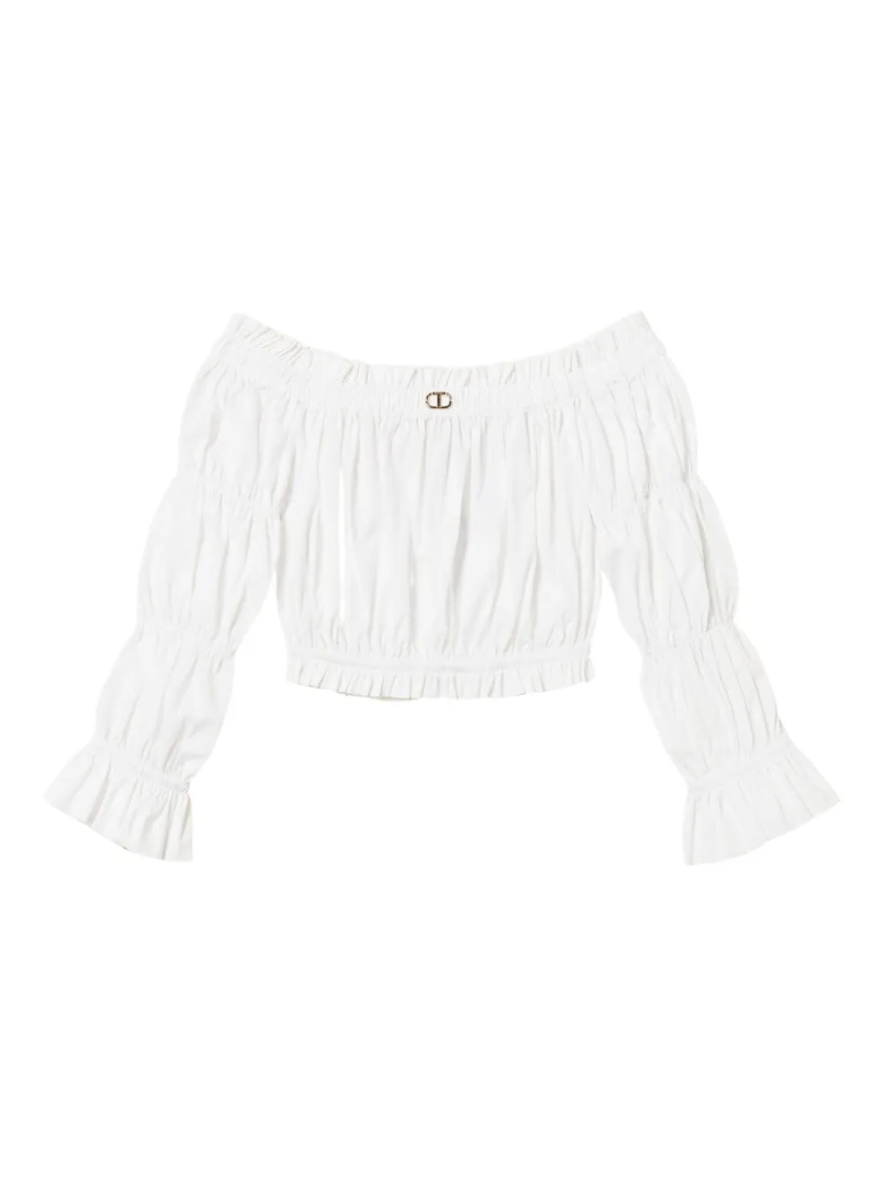 Топ с открытыми плечами и оборками TWINSET Kids, белый
Топ с открытыми плечами и оборками TWINSET Kids, белый