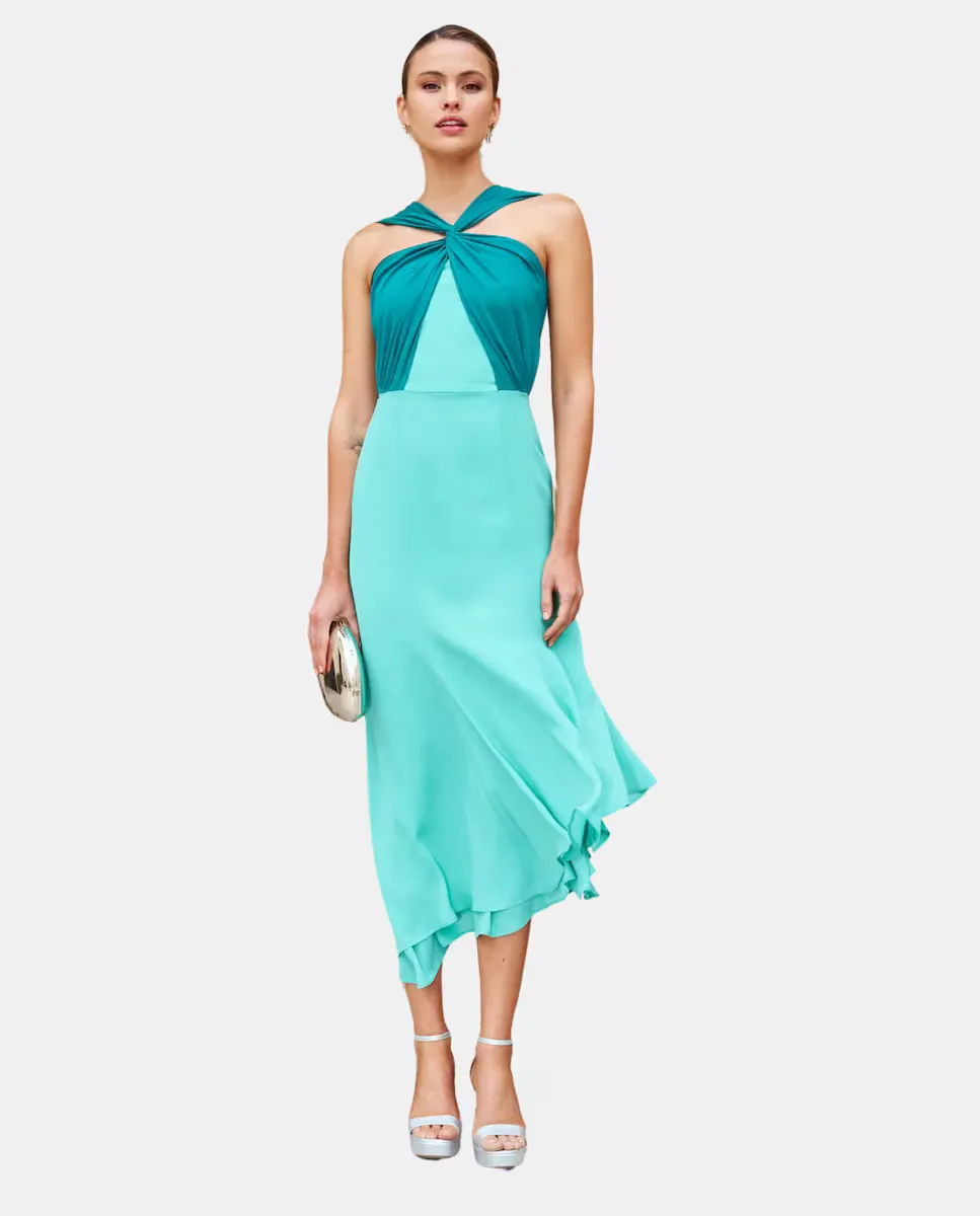 Миди-платье с халтером и двухцветным вырезом MIPHAI, бирюзовый
Миди-платье с халтером и двухцветным вырезом MIPHAI, бирюзовый