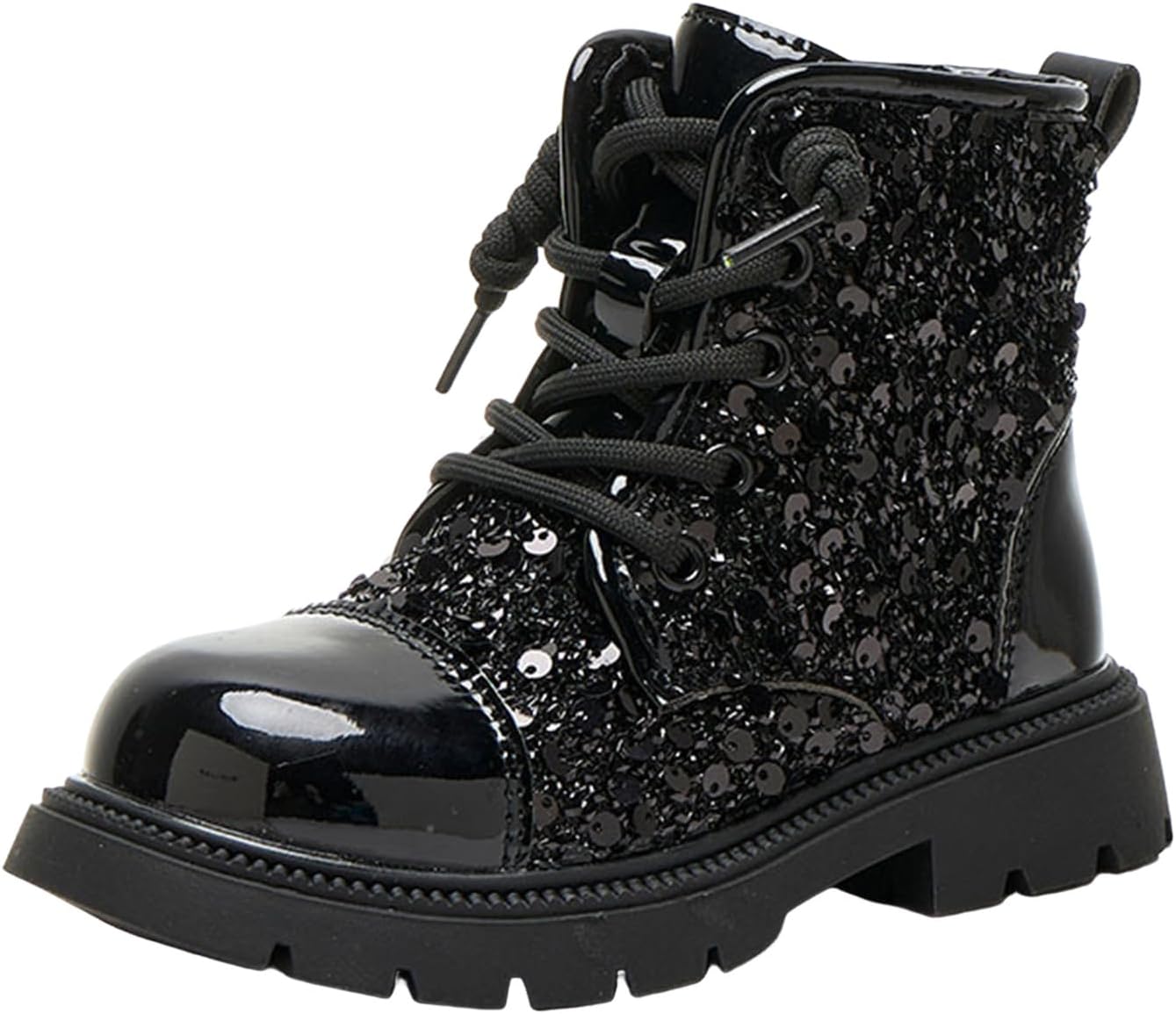 Детские ботильоны для девочек с боковой молнией, модные водонепроницаемые, из искусственной кожи PU, боевые ботинки с рифленой подошвой, блестящие на низком каблуке, удобные туфли с блестками и пайетками, для детей 4-12 лет Generic, Black
Детские ботильоны для девочек с боковой молнией, модные водонепроницаемые, из искусственной кожи PU, боевые ботинки с рифленой подошвой, блестящие на низком каблуке, удобные туфли с блестками и пайетками, для детей 4-12 лет Generic, Black