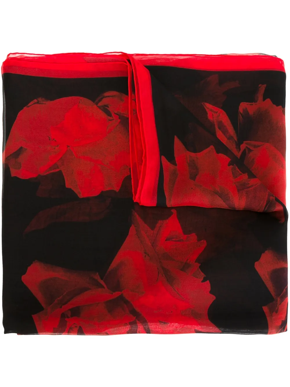 Шарф с принтом роз Alexander McQueen, черный
Шарф с принтом роз Alexander McQueen, черный