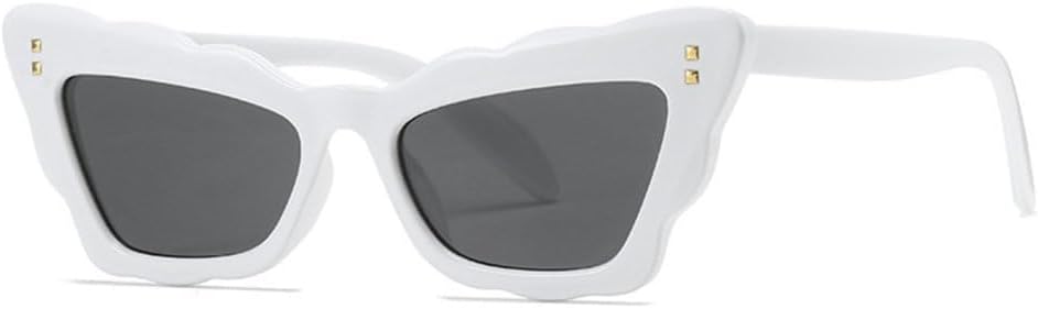 Популярные женские солнцезащитные очки «кошачий глаз» с волнистой оправой, в стиле ретро, защита от ультрафиолета UV400, модные панк-очки с заклепками LJTJTAV, White
Популярные женские солнцезащитные очки «кошачий глаз» с волнистой оправой, в стиле ретро, защита от ультрафиолета UV400, модные панк-очки с заклепками LJTJTAV, White