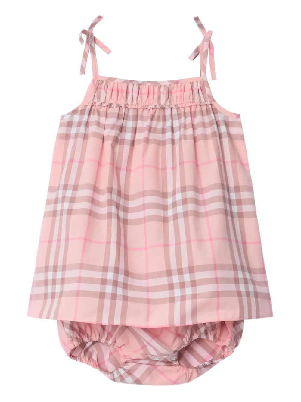 Комплект из платья и блумеров в клетку Burberry Kids, розовый
Комплект из платья и блумеров в клетку Burberry Kids, розовый
