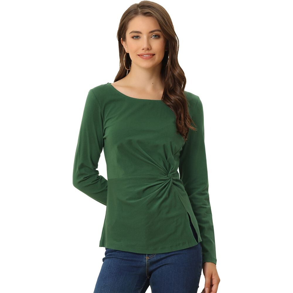 Женская комфортная блузка с круглым вырезом и длинными рукавами, базовый топ ALLEGRA K, цвет Dark Green
Женская комфортная блузка с круглым вырезом и длинными рукавами, базовый топ ALLEGRA K, цвет Dark Green