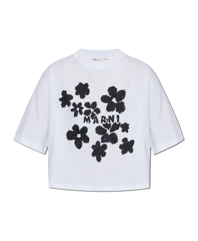 Футболка с цветочным узором Marni, белый
Футболка с цветочным узором Marni, белый