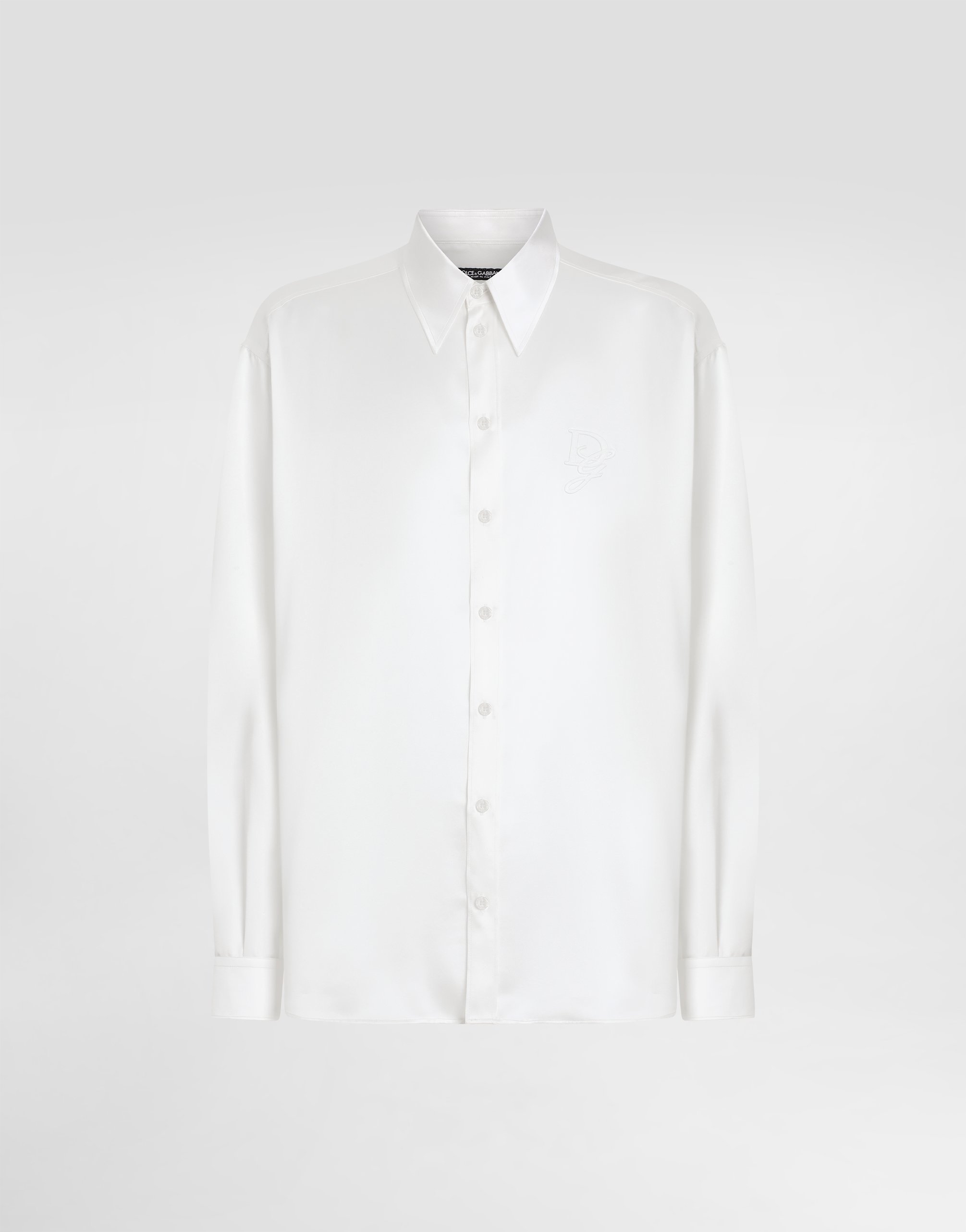 Шелковая рубашка с вышивкой логотипа Dolce & Gabbana, белый
Шелковая рубашка с вышивкой логотипа Dolce & Gabbana, белый