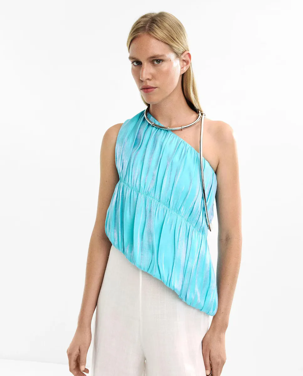 Женский короткий асимметричный топ с эффектом плиссе Parfois, синий
Женский короткий асимметричный топ с эффектом плиссе Parfois, синий