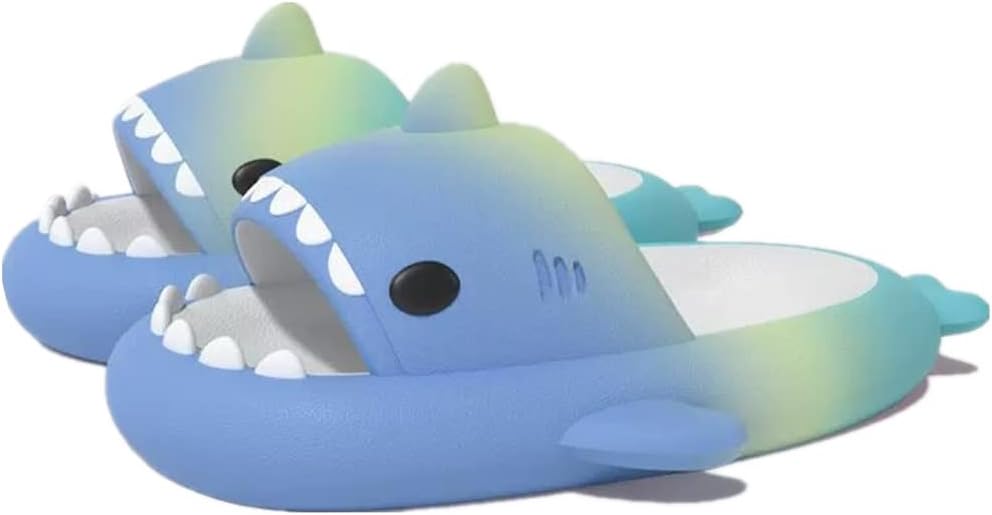 Милые тапочки с градиентным рисунком в виде акулы, пляжная обувь с мягкой подошвой 4 см, летние тапочки-акулы для женщин и мужчин, из ЭВА, нескользящие, для ванной комнаты, для дома и улицы Kaitesi, синий/зеленый/желтый
Милые тапочки с градиентным рисунком в виде акулы, пляжная обувь с мягкой подошвой 4 см, летние тапочки-акулы для женщин и мужчин, из ЭВА, нескользящие, для ванной комнаты, для дома и улицы Kaitesi, синий/зеленый/желтый