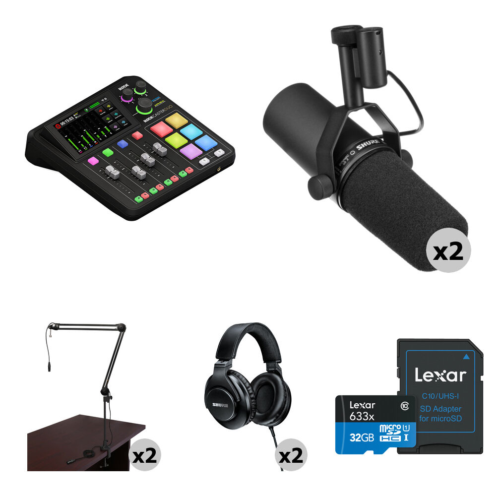 Комплект для подкастинга RODE RODECaster Duo для 2 человек с микрофонами SM7B, вещательными держателями и наушниками
Комплект для подкастинга RODE RODECaster Duo для 2 человек с микрофонами SM7B, вещательными держателями и наушниками