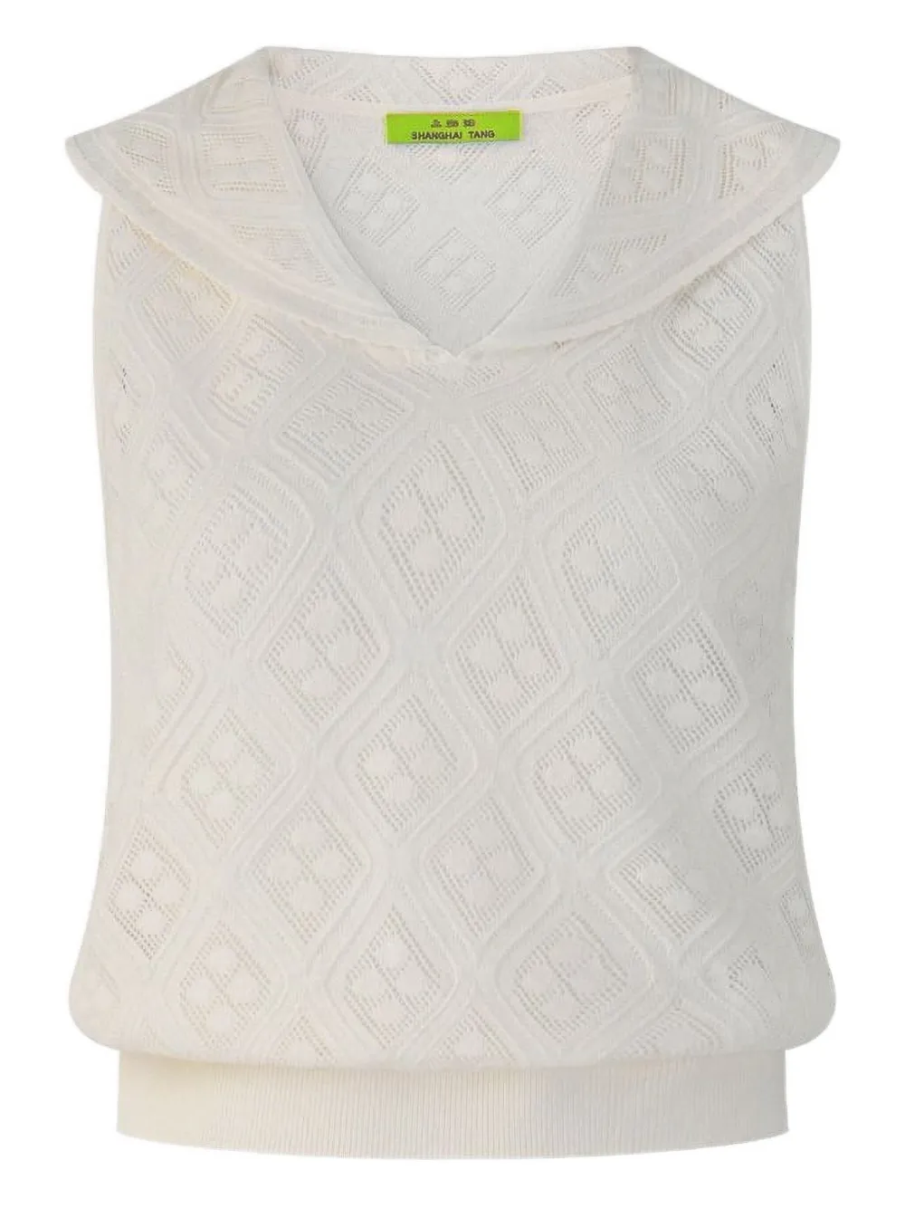 Топ в рубчик с воротником Shanghai Tang, белый
Топ в рубчик с воротником Shanghai Tang, белый