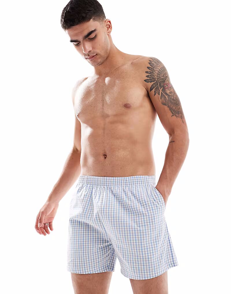 Шорты из плетеной ткани ASOS DESIGN в синюю клетку
Шорты из плетеной ткани ASOS DESIGN в синюю клетку