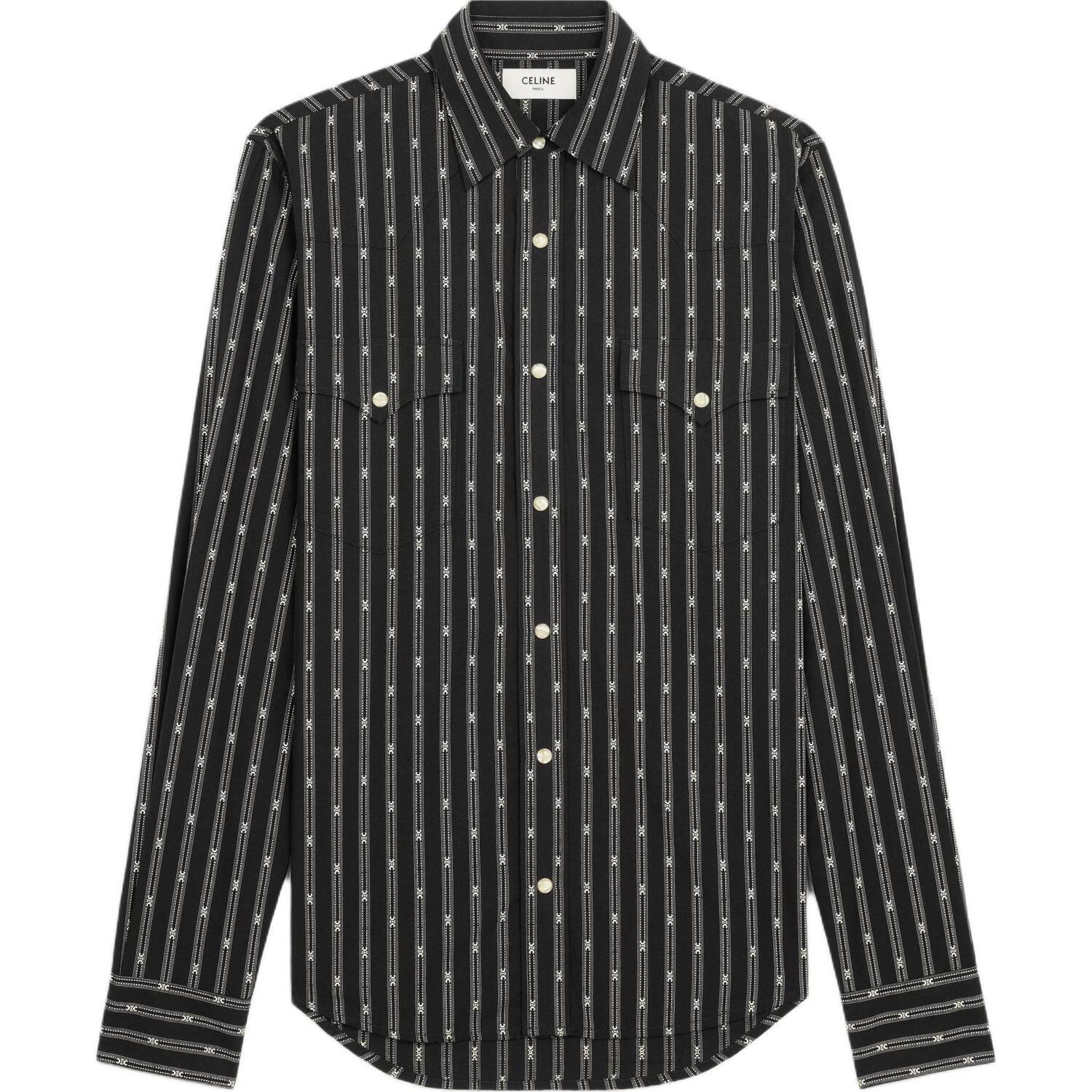 Рубашка Western в полоску Triomphe из хлопка CELINE, черный
Рубашка Western в полоску Triomphe из хлопка CELINE, черный