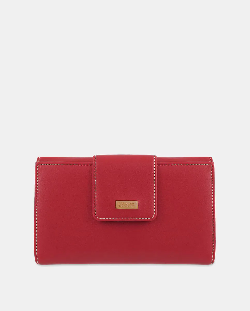 Женский кошелек из яловой кожи черного цвета El Potro, красный
Женский кошелек из яловой кожи черного цвета El Potro, красный