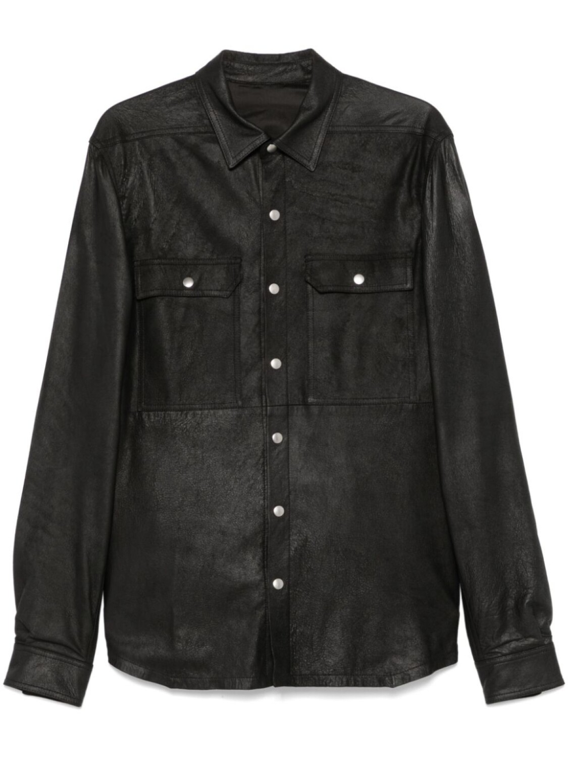 Кожаная куртка-рубашка Рика Оуэнса Rick Owens, черный
Кожаная куртка-рубашка Рика Оуэнса Rick Owens, черный