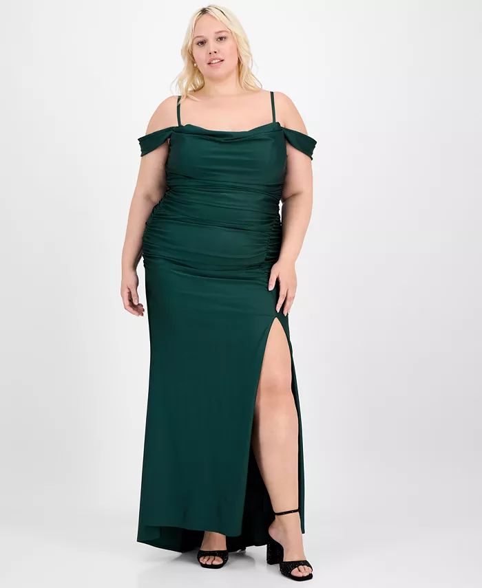 Модное платье больших размеров с открытыми плечами и сборками B Darlin, зеленый
Модное платье больших размеров с открытыми плечами и сборками B Darlin, зеленый