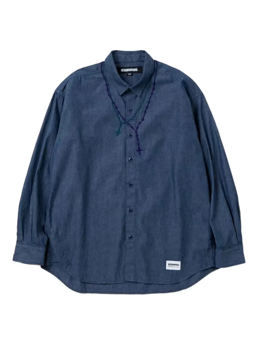 Хлопковая рубашка с вышитыми четками Neighborhood, синий
Хлопковая рубашка с вышитыми четками Neighborhood, синий