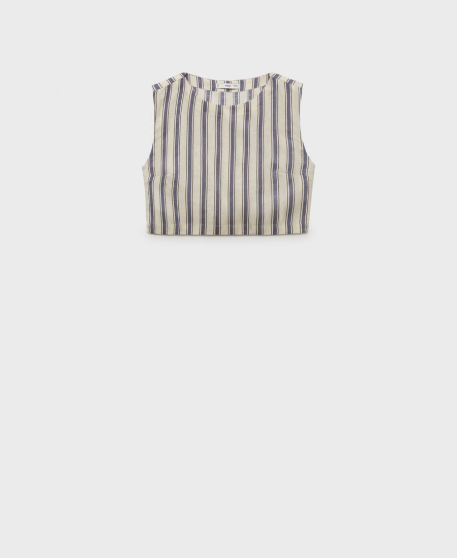 Женская полосатая льняная блузка MANGO, Ecru
Женская полосатая льняная блузка MANGO, Ecru