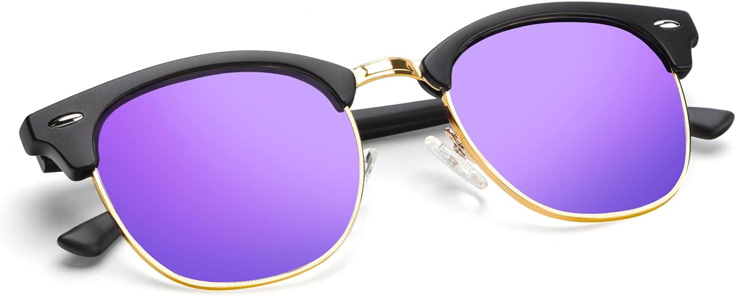 Поляризованные солнцезащитные очки KALIYADI для мужчин и женщин, полуободковая оправа, солнцезащитные очки для вождения, блокирующие УФ-излучение, C05-matte Black | Purple | Golden Rim
Поляризованные солнцезащитные очки KALIYADI для мужчин и женщин, полуободковая оправа, солнцезащитные очки для вождения, блокирующие УФ-излучение, C05-matte Black | Purple | Golden Rim