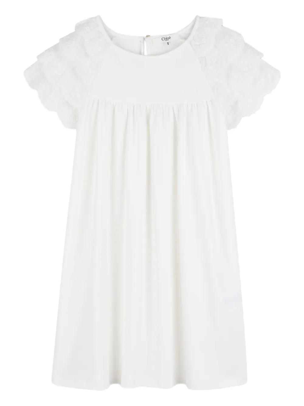 Кружевное платье с оборками Chloé Kids, белый
Кружевное платье с оборками Chloé Kids, белый
