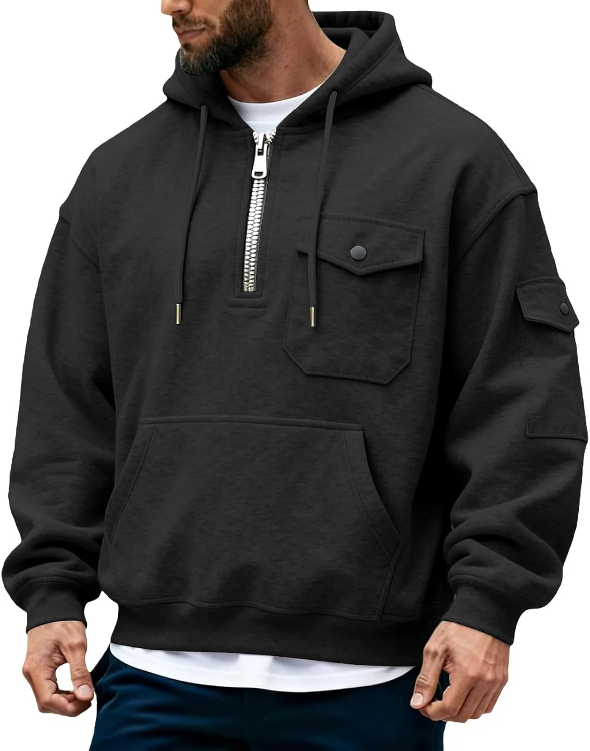 Толстовка с капюшоном Quarter Zip для мужчин Big And Tall, тактическая, с карманами
Толстовка с капюшоном Quarter Zip для мужчин Big And Tall, тактическая, с карманами