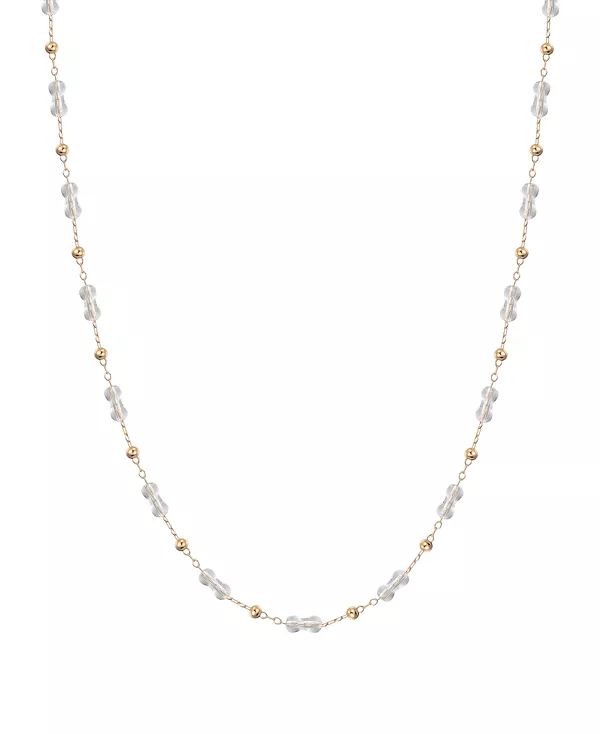 Позолоченное ожерелье из прозрачного хрусталя Macy'S, gold