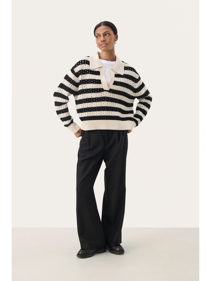 Вязаный свитер NaiyaPW, прямого кроя, в черно-белую полоску PART TWO
Вязаный свитер NaiyaPW, прямого кроя, в черно-белую полоску PART TWO