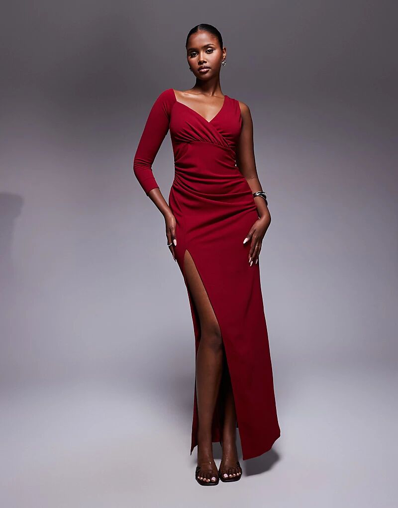 Платье-макси Goddiva с разрезом спереди на одно плечо, цвет "винный"
Платье-макси Goddiva с разрезом спереди на одно плечо, цвет "винный"