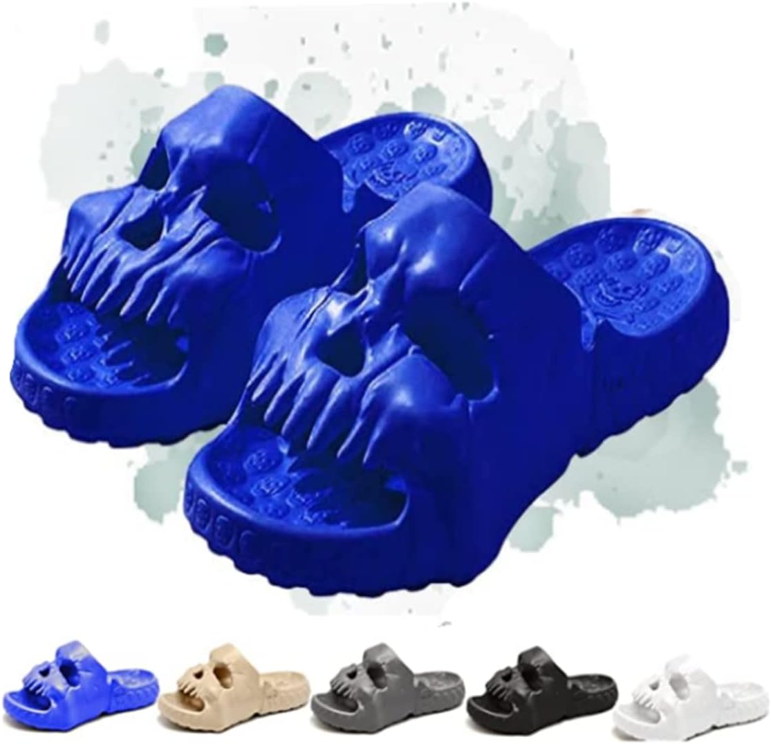 Сланцы с дизайном черепа на одной полоске, 2023 года, мягкие, противоскользящие, быстро сохнущие, с толстой подошвой, для душа, пляжные сандалии, уникальные нескользящие тапочки для женщин и мужчин, для дома, улицы и помещений Purrl, синий
Сланцы с дизайном черепа на одной полоске, 2023 года, мягкие, противоскользящие, быстро сохнущие, с толстой подошвой, для душа, пляжные сандалии, уникальные нескользящие тапочки для женщин и мужчин, для дома, улицы и помещений Purrl, синий