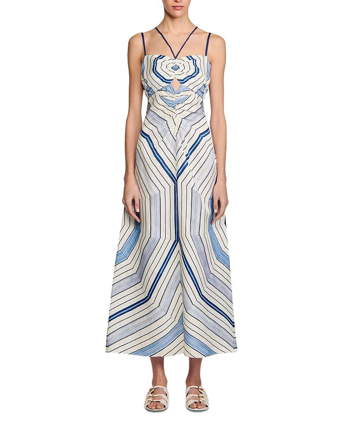 Sandro Платье макси с винтажным узором Spiral Sandro, синий
Sandro Платье макси с винтажным узором Spiral Sandro, синий