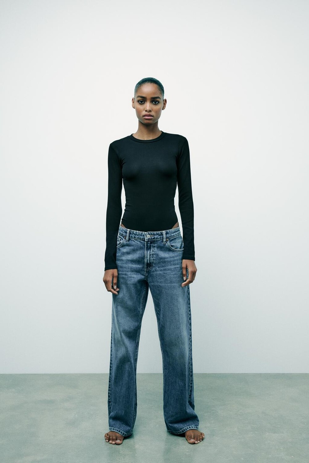 Боди из хлопкового модала ZARA, черный
Боди из хлопкового модала ZARA, черный