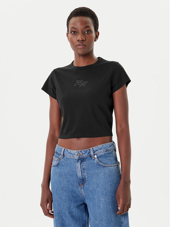 Футболка slim fit Rhinestone 50551404 Hugo, чёрный 
Футболка slim fit Rhinestone 50551404 Hugo, чёрный