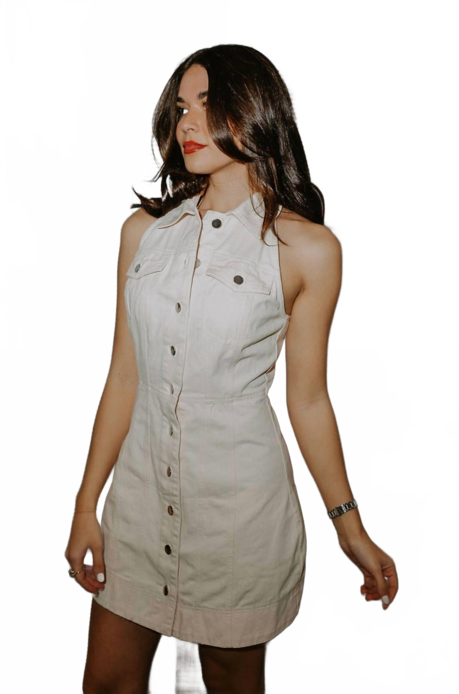 Элеонор Бесплечевое мини-платье с застежкой на пуговицах в натуральном цвете Anna Grace 
Элеонор Бесплечевое мини-платье с застежкой на пуговицах в натуральном цвете Anna Grace