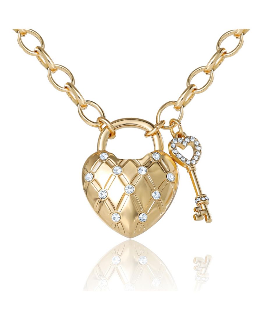 Кулон в форме сердца с подвеской в виде ключа, золотистый оттенок Juicy Couture, Gold tone/white
Кулон в форме сердца с подвеской в виде ключа, золотистый оттенок Juicy Couture, Gold tone/white