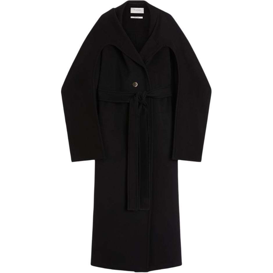 Пальто с шалькой и поясом SportMax, черный
Пальто с шалькой и поясом SportMax, черный