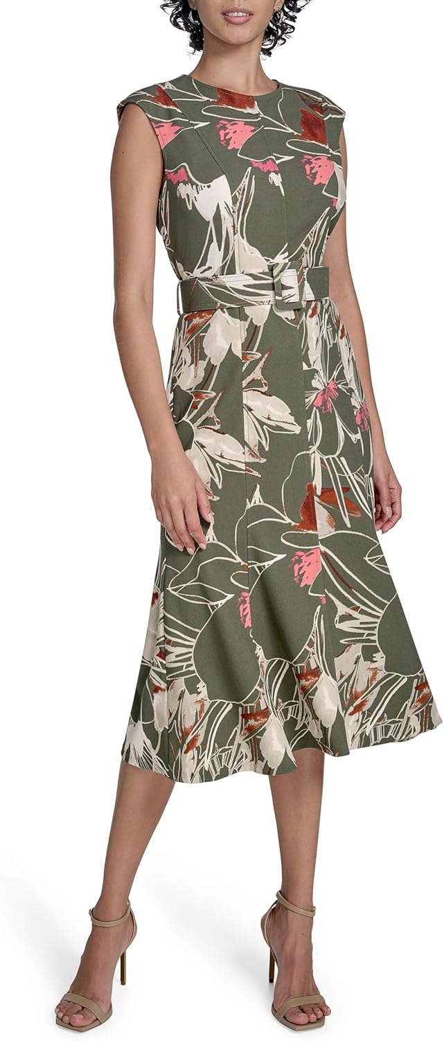 Женское платье-миди Calvin Klein из крепа с расклешенным лифом, Caper Multi
Женское платье-миди Calvin Klein из крепа с расклешенным лифом, Caper Multi