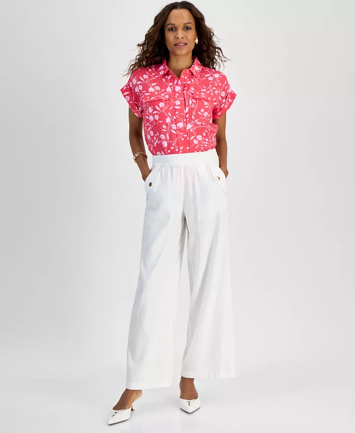 Укороченные льняные брюки свободного кроя на резинке I.N.C. International Concepts, белый
Укороченные льняные брюки свободного кроя на резинке I.N.C. International Concepts, белый