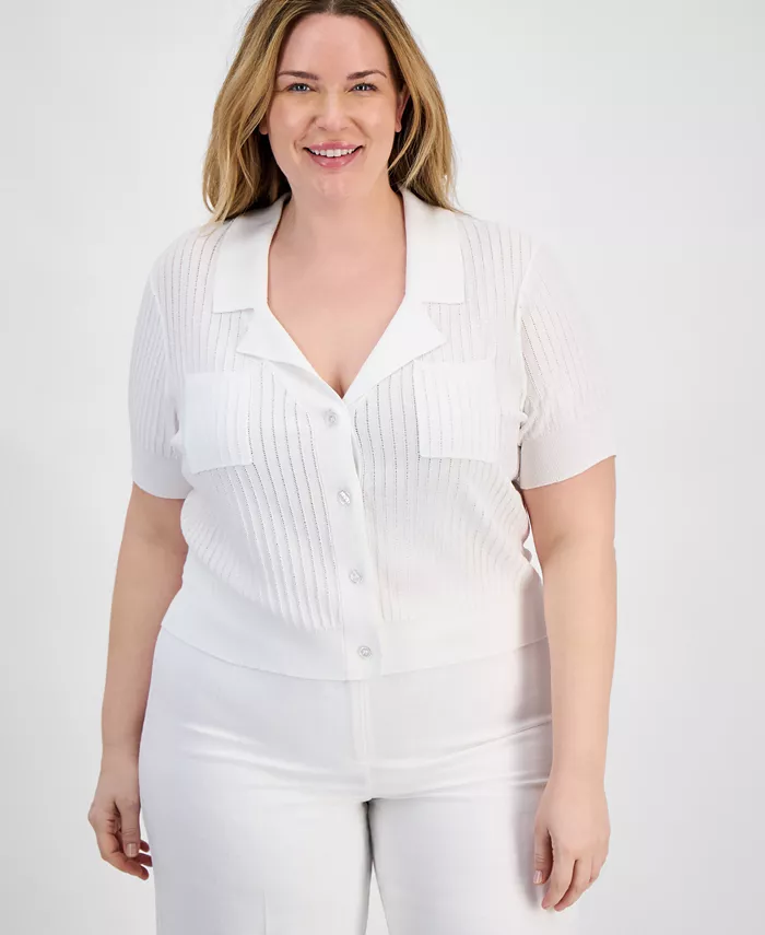 Кардиган с короткими рукавами и ажурным узором больших размеров Tahari ASL, белый
Кардиган с короткими рукавами и ажурным узором больших размеров Tahari ASL, белый