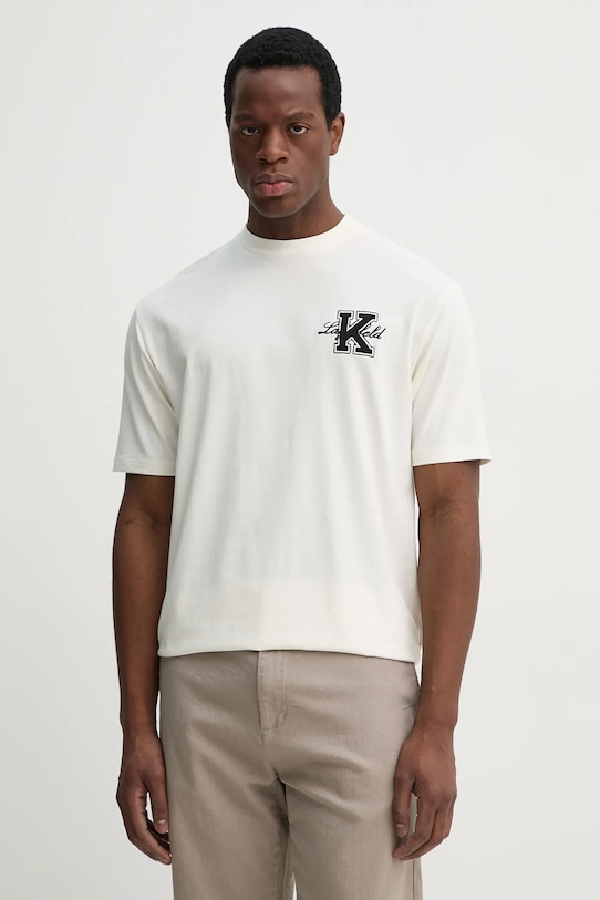 Хлопковая футболка Karl Lagerfeld, бежевый
Хлопковая футболка Karl Lagerfeld, бежевый