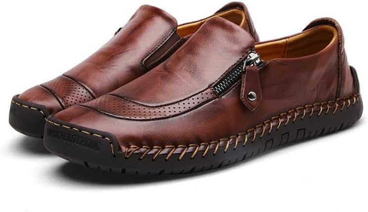 Мужские слипоны с ручной прострочкой, замком-молнией, повседневные удобные туфли Гоммино Waolsu, темно-коричневый
Мужские слипоны с ручной прострочкой, замком-молнией, повседневные удобные туфли Гоммино Waolsu, темно-коричневый