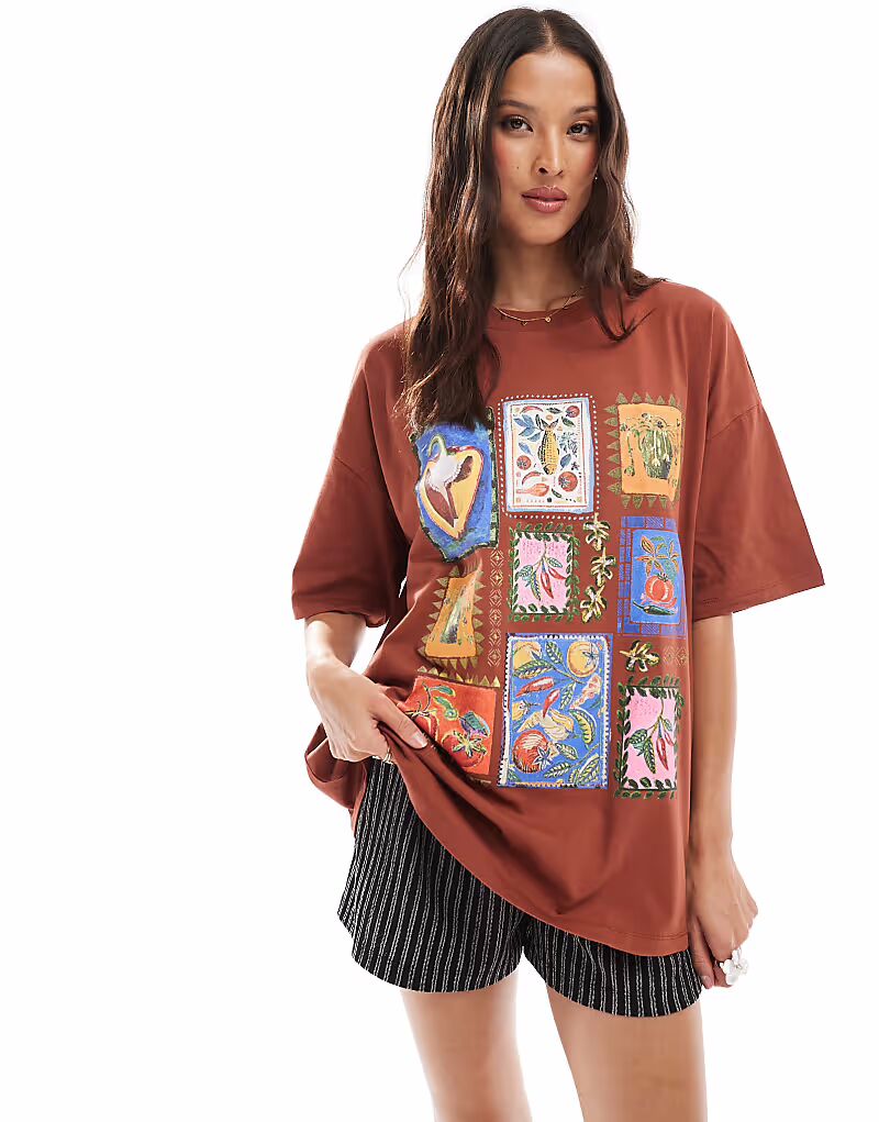 Футболка свободного кроя ASOS DESIGN с рисунком в виде плитки в масляных пастельных тонах цвета ржавчины
Футболка свободного кроя ASOS DESIGN с рисунком в виде плитки в масляных пастельных тонах цвета ржавчины