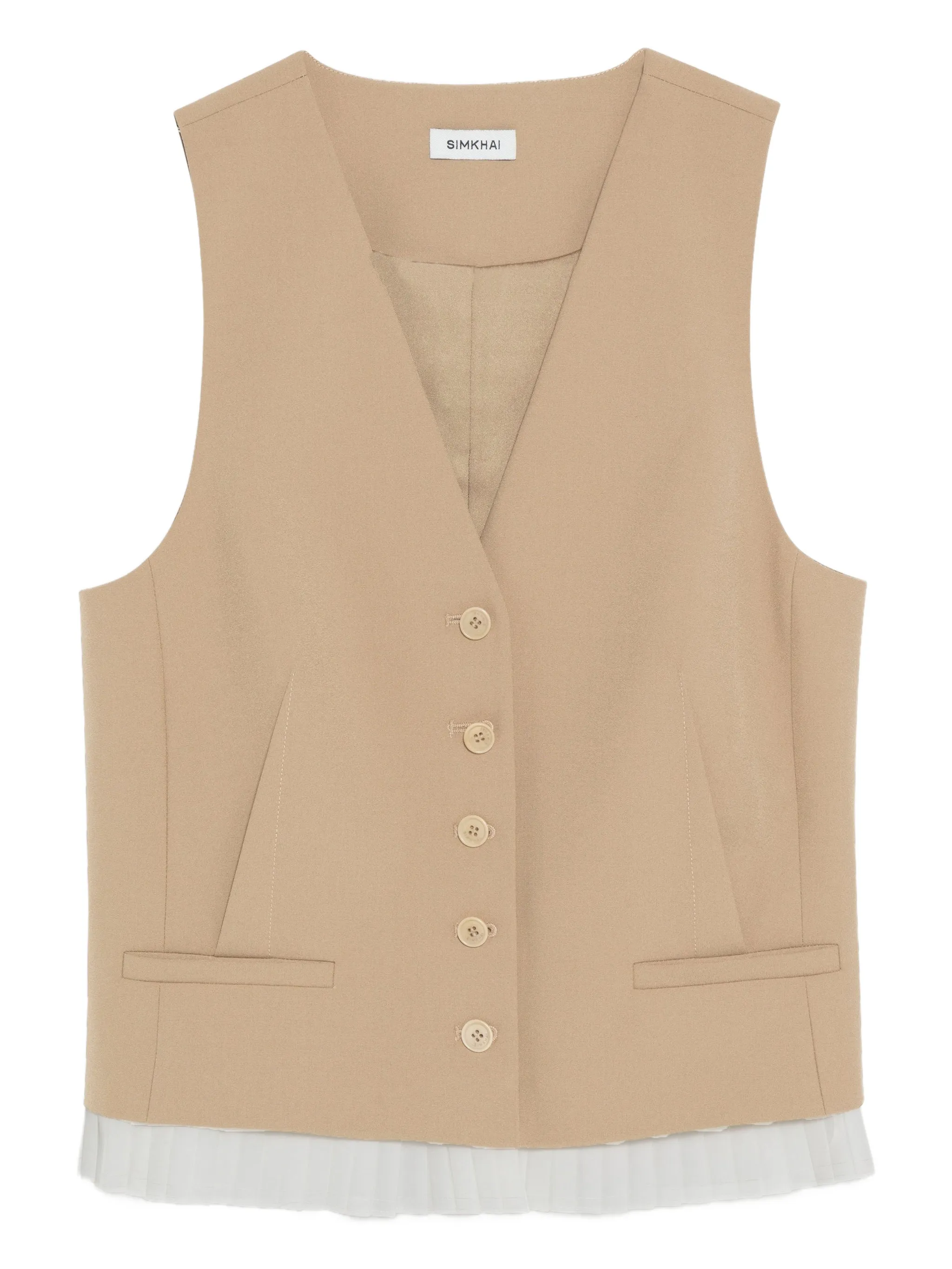 Жилет Laiken на пуговицах Simkhai, бежевый
Жилет Laiken на пуговицах Simkhai, бежевый
