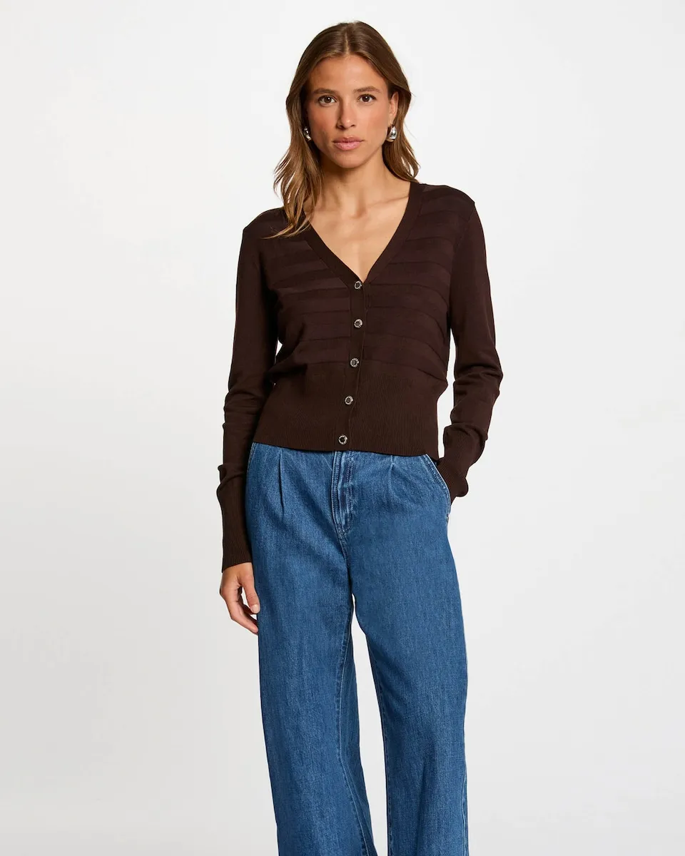 Женский кардиган с длинным рукавом Morgan, темно-коричневый
Женский кардиган с длинным рукавом Morgan, темно-коричневый