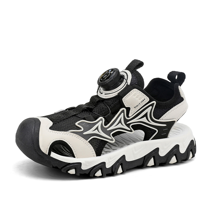 Детские сандалии для подростков BOBDOG, черный/белый 
Детские сандалии для подростков BOBDOG, черный/белый