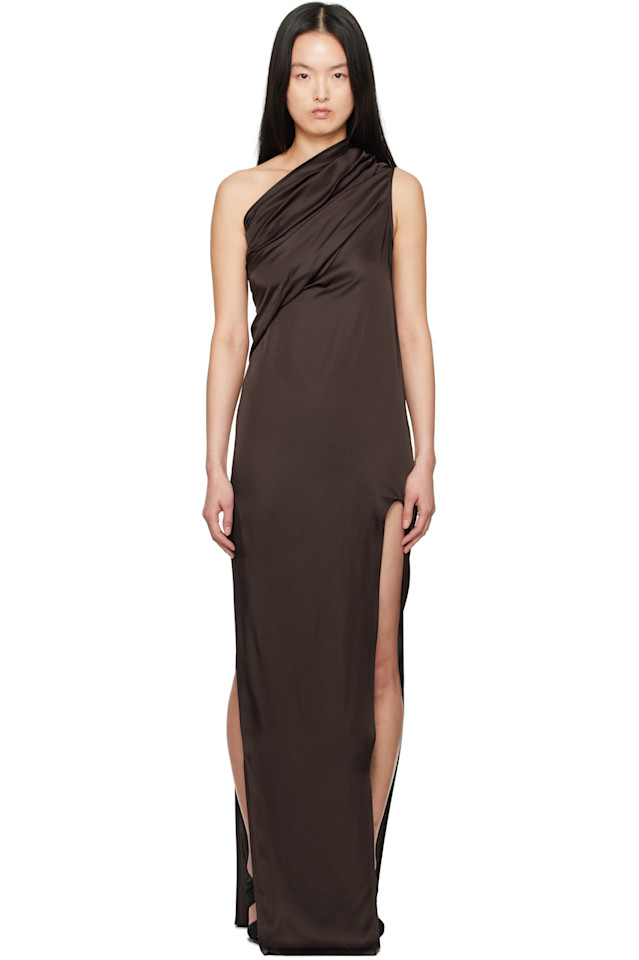 Голливудское платье макси с наконечником стрелы Athena Rick Owens, цвет mahogany
Голливудское платье макси с наконечником стрелы Athena Rick Owens, цвет mahogany