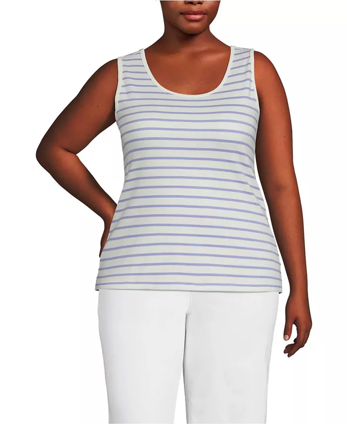 Женская хлопковая майка больших размеров Lands' End, белый
Женская хлопковая майка больших размеров Lands' End, белый