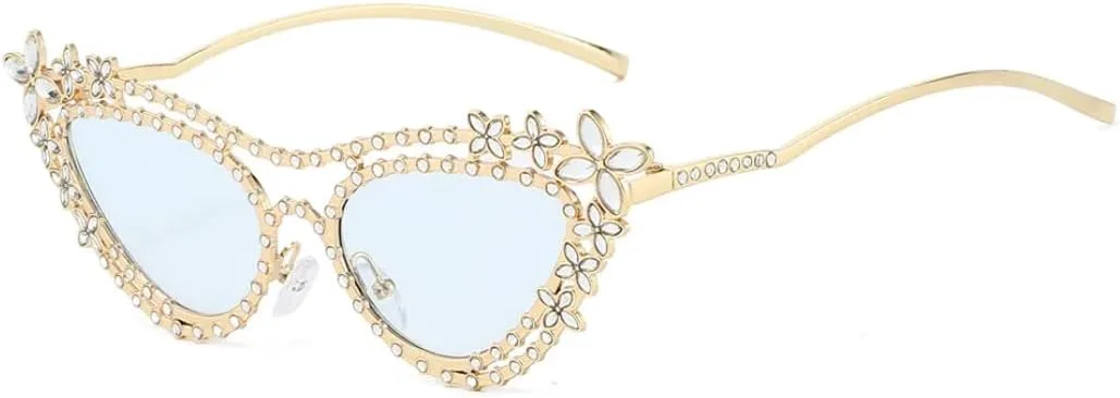Роскошные женские солнцезащитные очки с бриллиантовой бликовой отделкой, модные металлические очки «кошачий глаз», защита от УФ-излучения UV400 TVTBBVV, Blue
Роскошные женские солнцезащитные очки с бриллиантовой бликовой отделкой, модные металлические очки «кошачий глаз», защита от УФ-излучения UV400 TVTBBVV, Blue